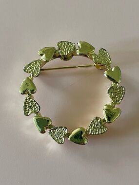 Gerry’s Gold-Tone Heart Circle Brooch - Women Jewelry